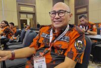Sekretaris Majelis Pimpinan Wilayah (MPW) Pemuda Pancasila Jawa Timur, M Agus Muslim ketika mengikuti Musyawarah Besar (Mubes) Pemuda Pancasila XI, di Hotel Sultan, Jakarta, Senin (27/10/2025). Foto: dok sentralmerahputih.id