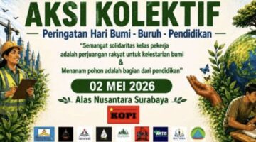 Koalisi KOPI Surabaya Serukan 5 Tuntutan Rakyat di Peringatan Hari Bumi, Buruh, dan Pendidikan
